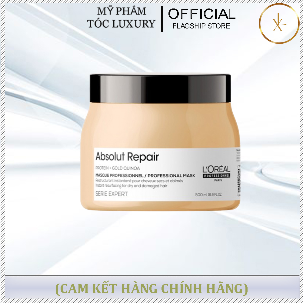 Dầu hấp phục hồi tóc hư tổn Loreal Absolut Repair 250ML-500ml (KEM BƠ)